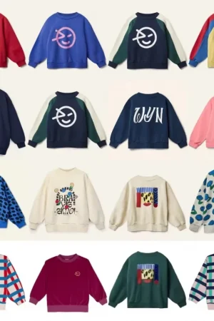 Kids' Fall Winter Long-Sleeve Hoodie, Cute Print Round Neck Sweatshirt, Boys Girls Casual Everyday Top, Comfortable Warm Design