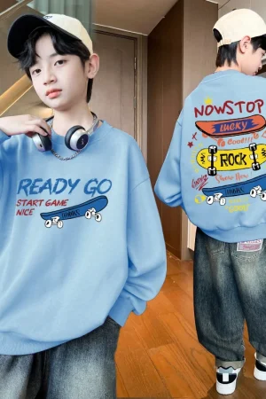 Streetwear Skateboard 3D Sweatshirt Hoodies Autumn Baby Boys Clothing Long Sleeves Tops Pullovers for Kids Clothes